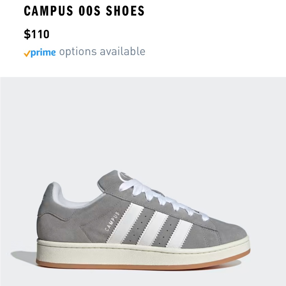 adidas Campus 00s Women’s Suede Sneakers - Grey/White